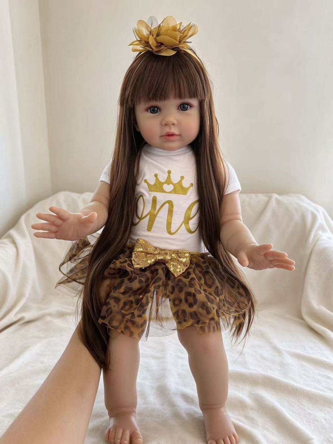 Reborn Toddler Girl Doll 24 Inch | Vinyl Limbs + Cloth Body | Golden Crown - My Dreamy Doll House - Reborn Toddler Girl Doll 24 Inch | Vinyl Limbs + Cloth Body | Golden Crown - My Dreamy Doll House