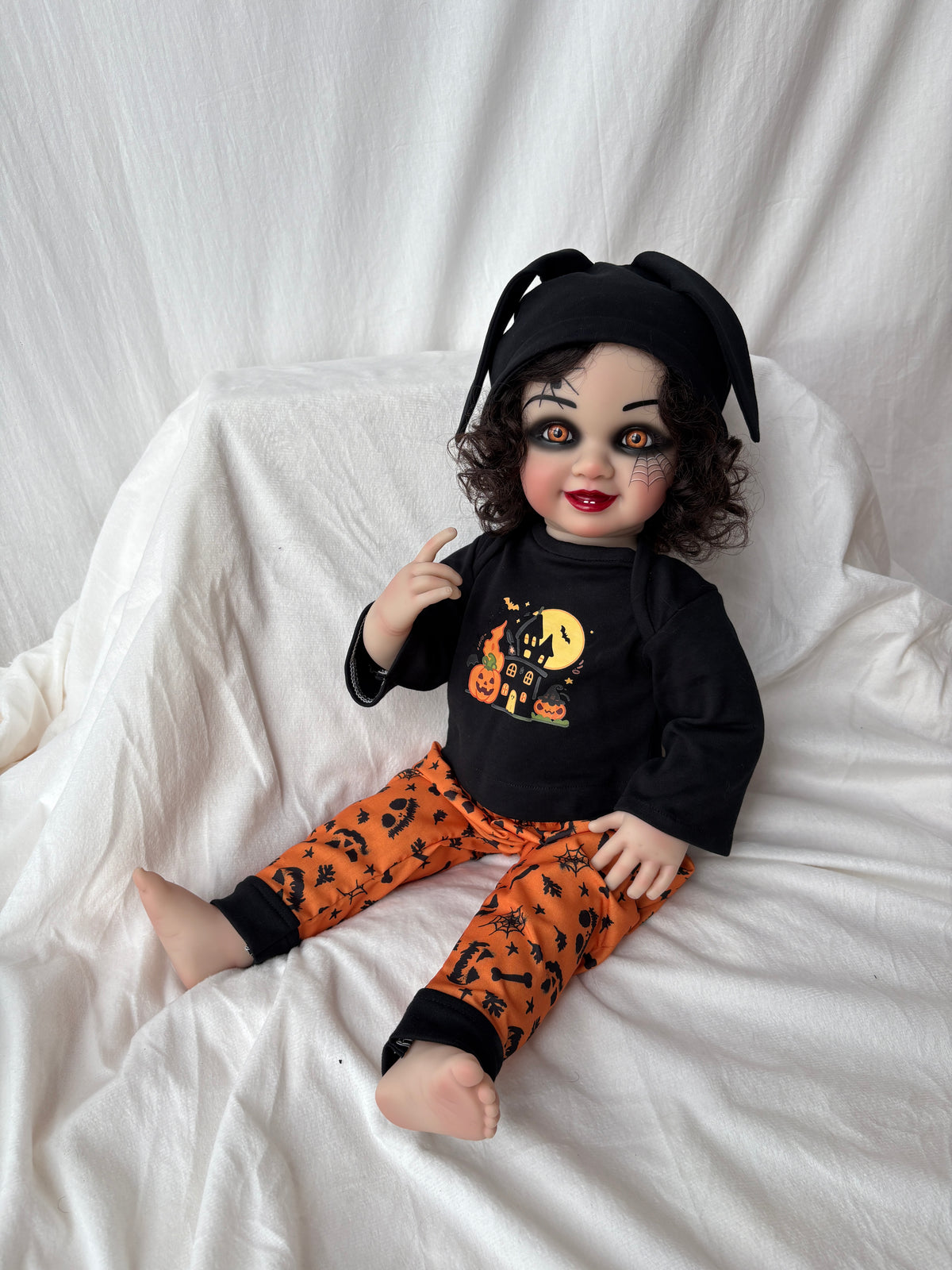 Halloween Pumpkin Cape Serial Baby Doll – 22 inch Hand-Rooted Hair Doll - My Dreamy Doll House - Halloween Pumpkin Cape Serial Baby Doll – 22 inch Hand-Rooted Hair Doll - My Dreamy Doll House