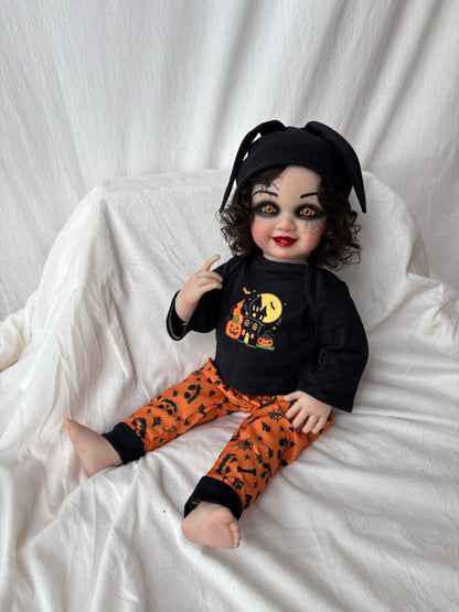 Halloween Pumpkin Cape Serial Baby Doll – 22 inch Hand-Rooted Hair Doll - My Dreamy Doll House - Halloween Pumpkin Cape Serial Baby Doll – 22 inch Hand-Rooted Hair Doll - My Dreamy Doll House