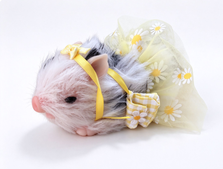 Miniature Pig Doll - Pure Silicone with Dress - My Dreamy Doll House - Miniature Pig Doll - Pure Silicone with Dress - Yellow - My Dreamy Doll House