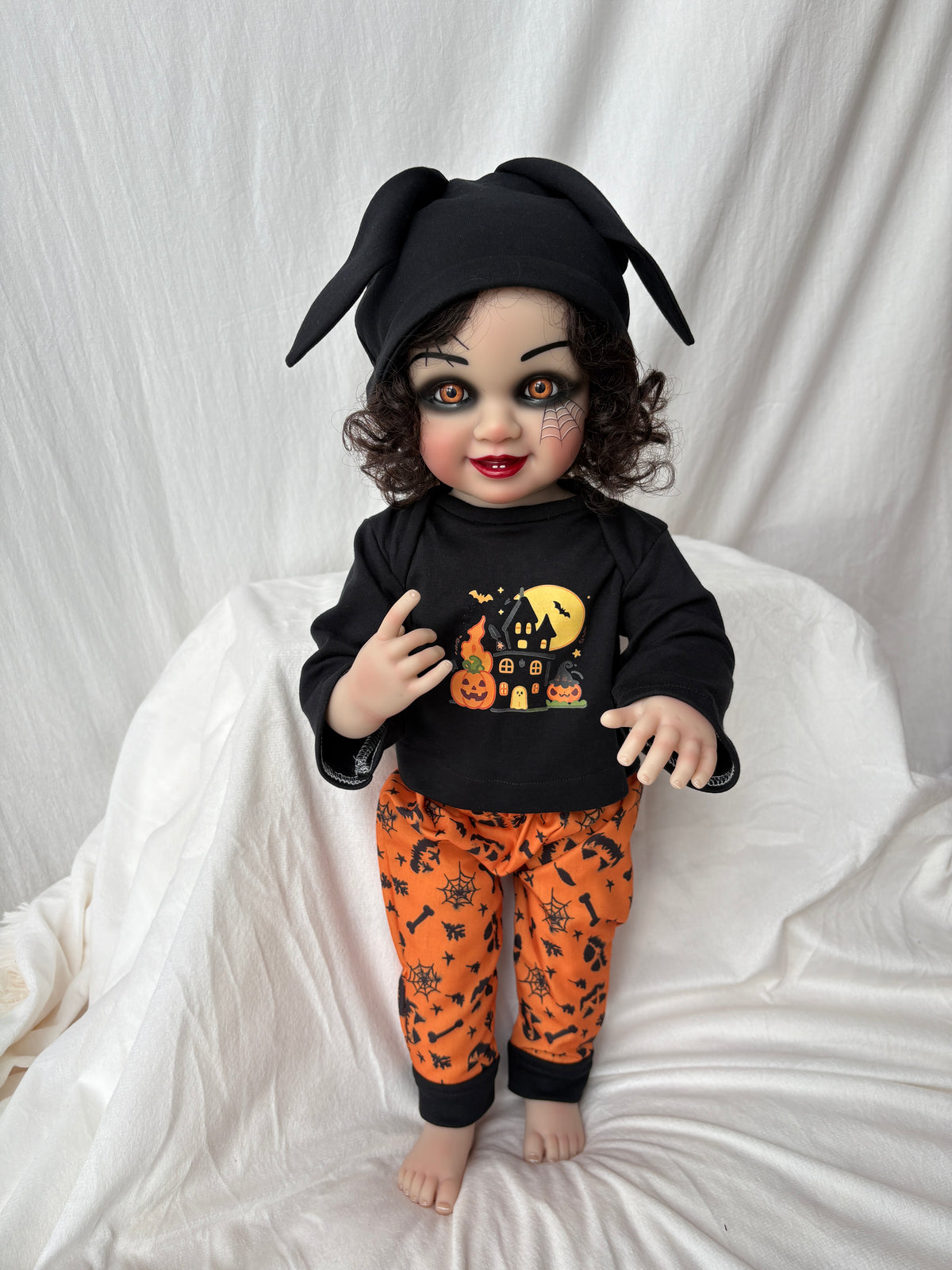 Halloween Pumpkin Cape Serial Baby Doll – 22 inch Hand-Rooted Hair Doll - My Dreamy Doll House - Halloween Pumpkin Cape Serial Baby Doll – 22 inch Hand-Rooted Hair Doll - My Dreamy Doll House