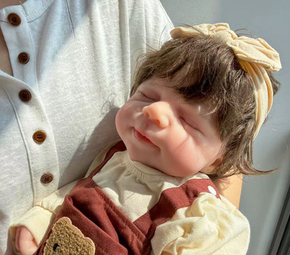 18 inch silicone reborn baby doll bear dungaree