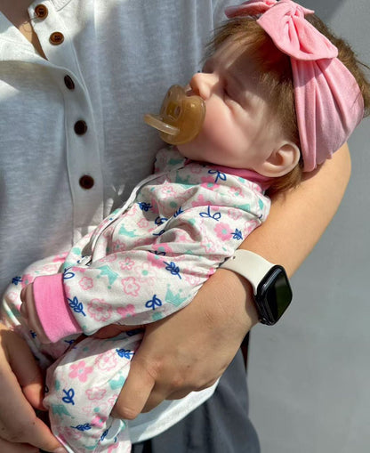 Silicone reborn doll close up face