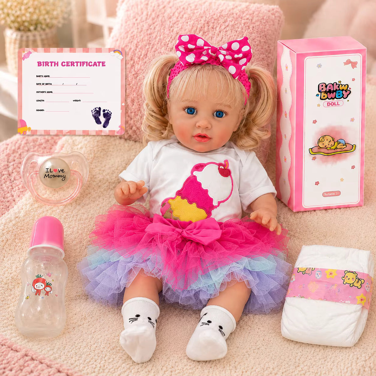 Reborn baby doll on grass