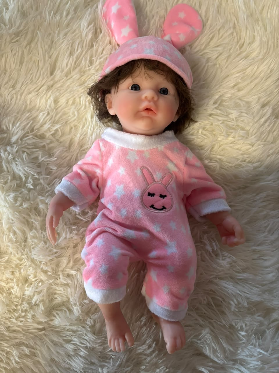 Tiny Darling pink ribbed outfit silicone doll