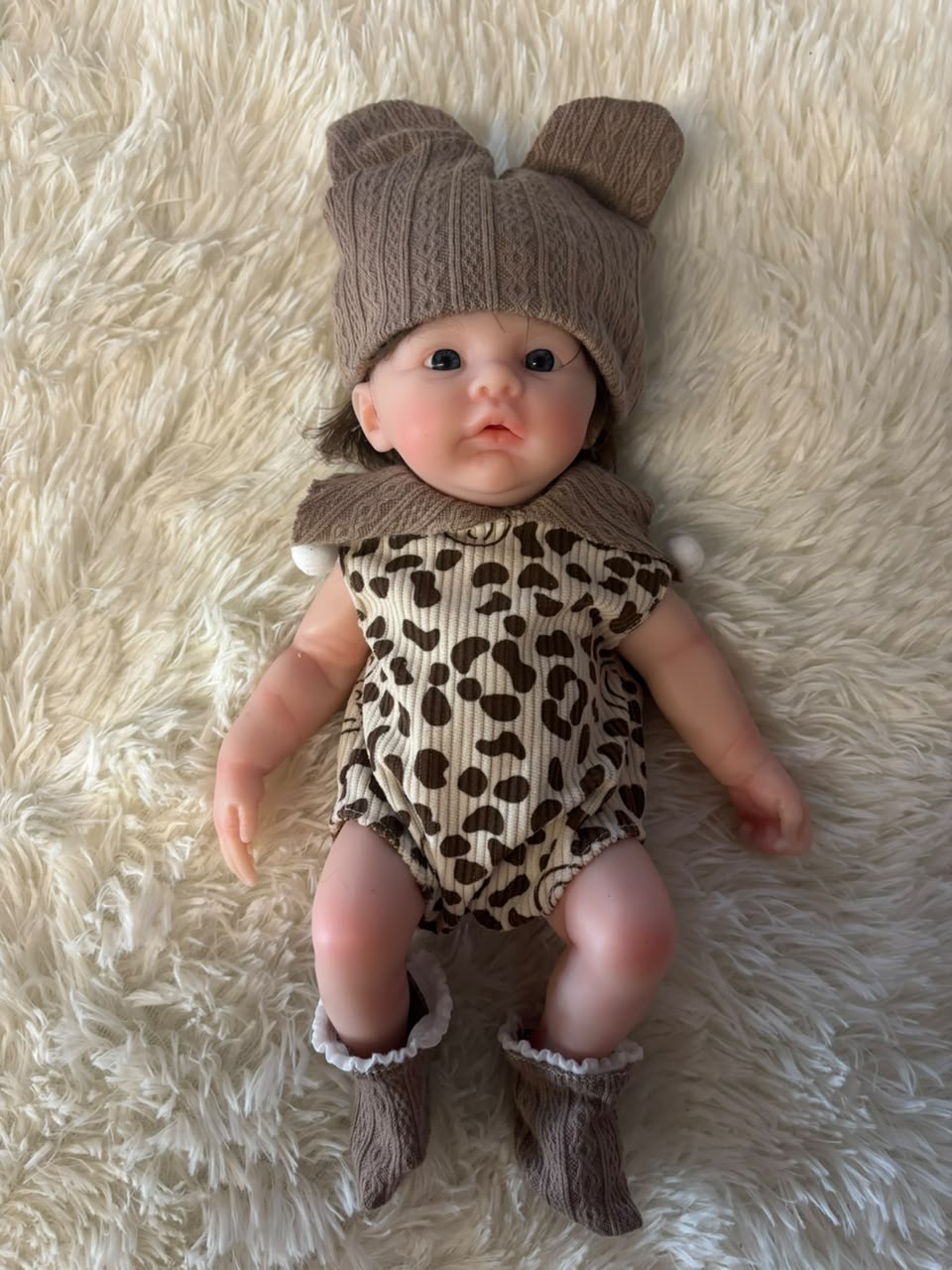 Tiny Darling pink bunny sleepsuit silicone doll