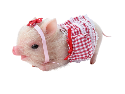 Miniature Pig Doll - Pure Silicone with Dress - My Dreamy Doll House - Miniature Pig Doll - Pure Silicone with Dress - Red - My Dreamy Doll House
