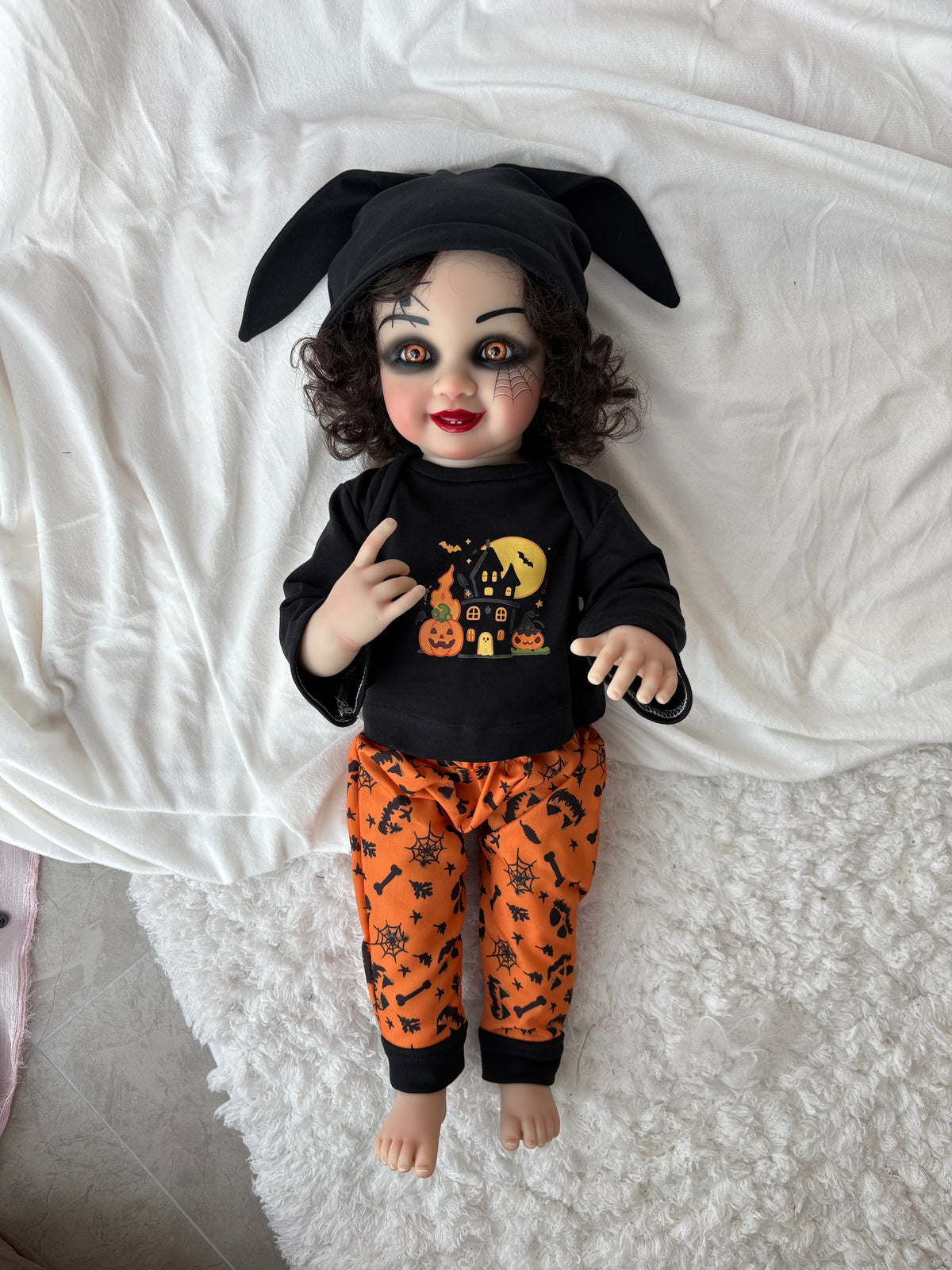 Halloween Pumpkin Cape Serial Baby Doll – 22 inch Hand-Rooted Hair Doll - My Dreamy Doll House - Halloween Pumpkin Cape Serial Baby Doll – 22 inch Hand-Rooted Hair Doll - My Dreamy Doll House