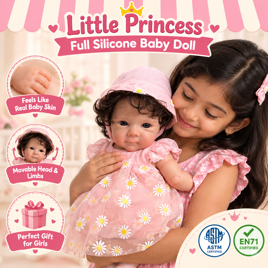 Little Princess Silicone Baby Doll - Girl Holding Doll
