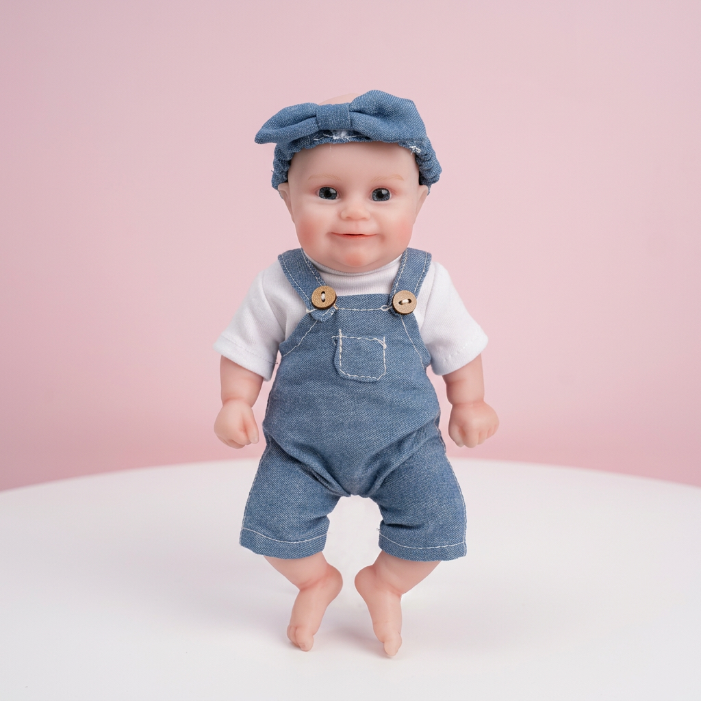 Mini Darling 8 inch silicone baby doll soft background
