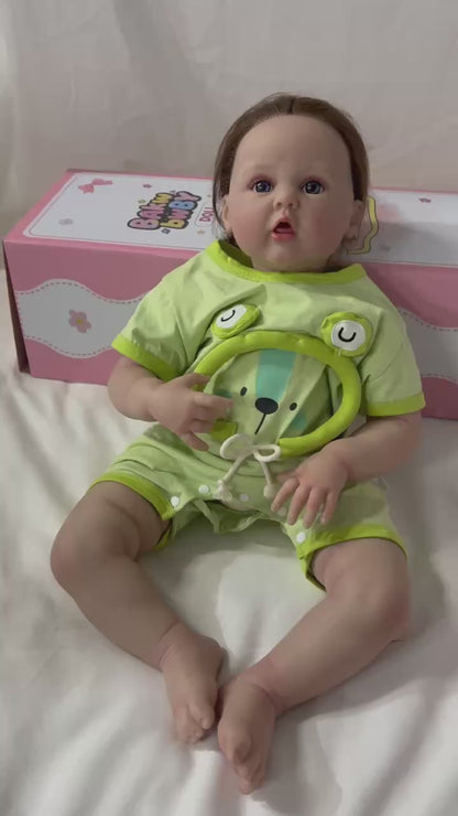 26-inch Reborn Baby Doll – Frog Romper (Big Size)