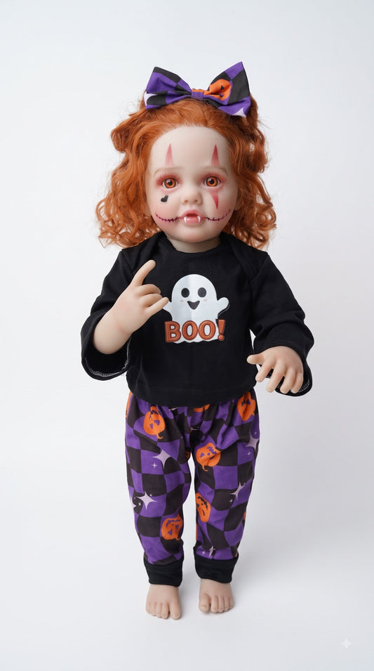 Halloween Boo Ghost Serial Baby Doll – Red Curly Hair Boo Top
